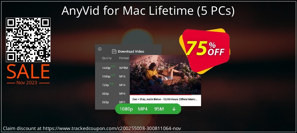 AnyVid for Mac Lifetime - 5 PCs  coupon on National Smile Day discount