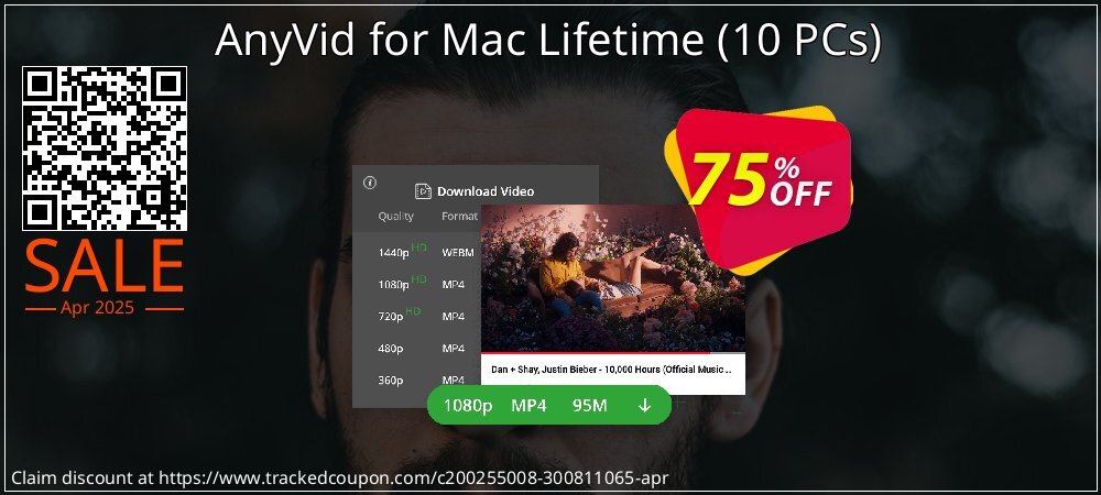 AnyVid for Mac Lifetime - 10 PCs  coupon on National Walking Day discount