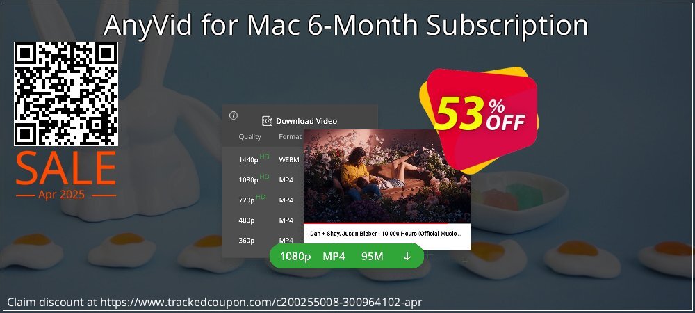 AnyVid for Mac 6-Month Subscription coupon on April Fools' Day offering discount