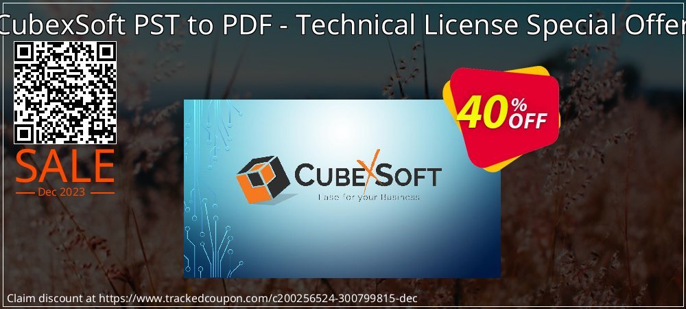 CubexSoft PST to PDF - Technical License Special Offer coupon on National Walking Day discounts
