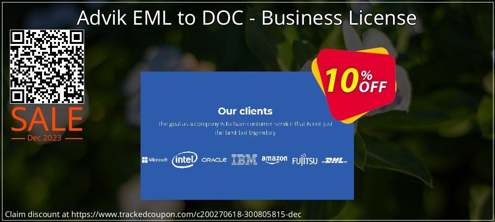 Advik EML to DOC - Business License coupon on National Walking Day offering discount