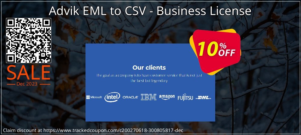 Advik EML to CSV - Business License coupon on Working Day discounts