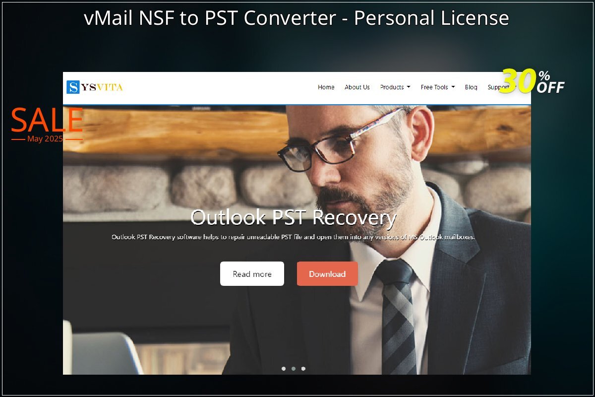 vMail NSF to PST Converter - Personal License coupon on Constitution Memorial Day offer