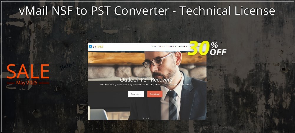 vMail NSF to PST Converter - Technical License coupon on Mother Day offering discount