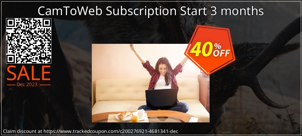 CamToWeb Subscription Start 3 months coupon on World Party Day offering discount