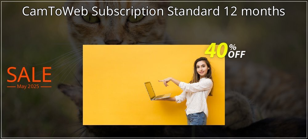 CamToWeb Subscription Standard 12 months coupon on World Party Day offering sales