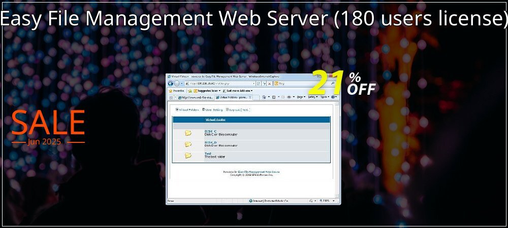 Easy File Management Web Server - 180 users license  coupon on National Walking Day offering discount