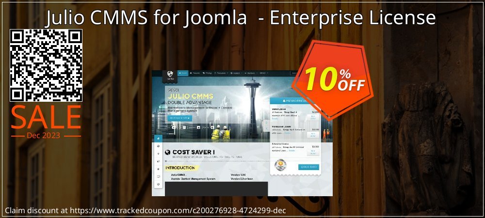Julio CMMS for Joomla  - Enterprise License coupon on Tell a Lie Day discount