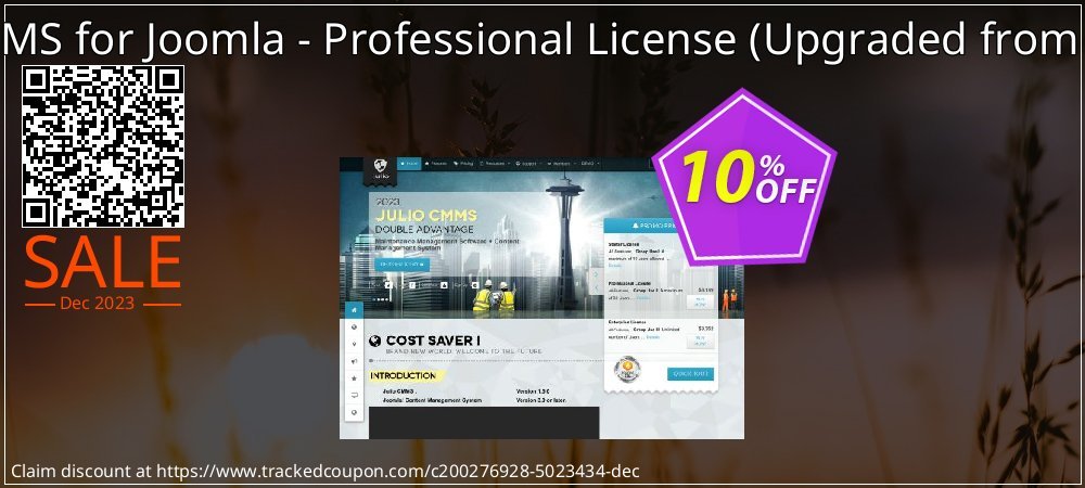 Julio CMMS for Joomla - Professional License - Upgraded from Starter  coupon on Tell a Lie Day offering sales