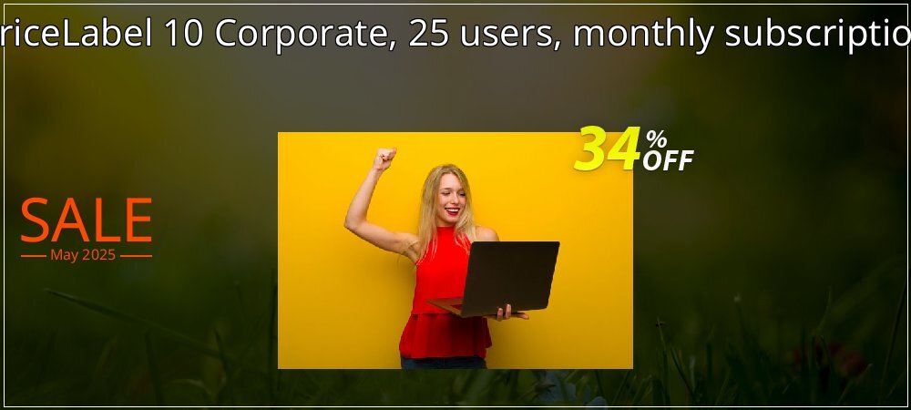 PriceLabel 10 Corporate, 25 users, monthly subscription coupon on Mother Day offering discount