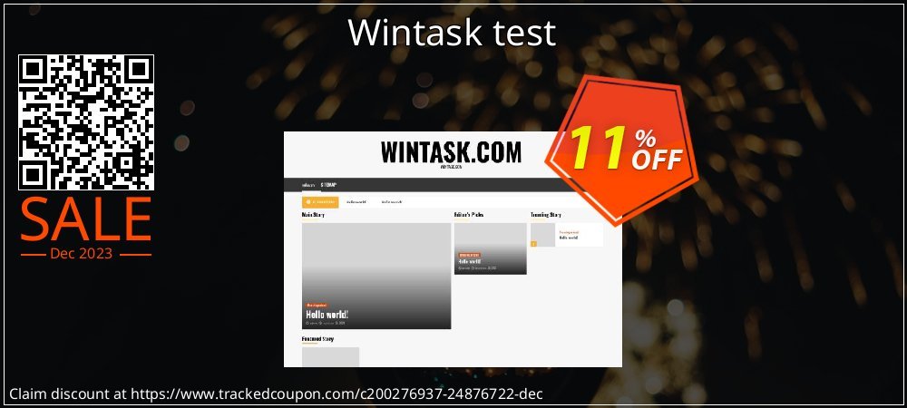 Wintask test coupon on Working Day offering sales