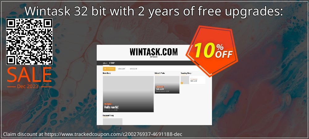 Wintask 32 bit with 2 years of free upgrades: coupon on National Pizza Party Day offering discount