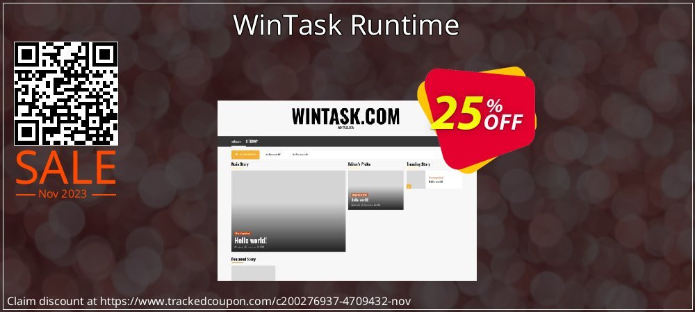 WinTask Runtime coupon on National Memo Day offering sales