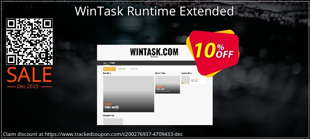 WinTask Runtime Extended coupon on Easter Day offering sales