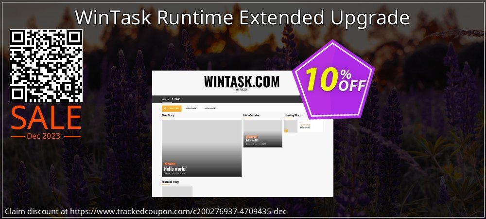 WinTask Runtime Extended Upgrade coupon on National Walking Day discounts