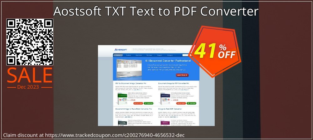 Aostsoft TXT Text to PDF Converter coupon on Working Day deals