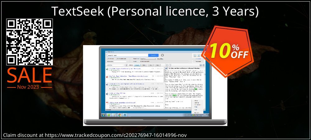 TextSeek - Personal licence, 3 Years  coupon on World Party Day discount