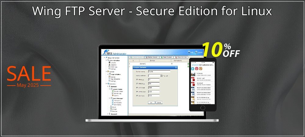 Wing FTP Server - Secure Edition for Linux coupon on April Fools' Day deals