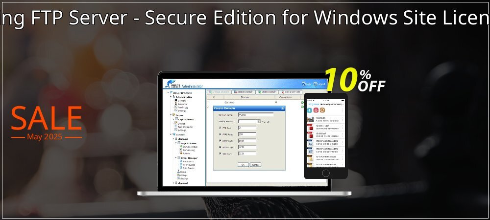 Wing FTP Server - Secure Edition for Windows Site License coupon on Mother's Day offering sales
