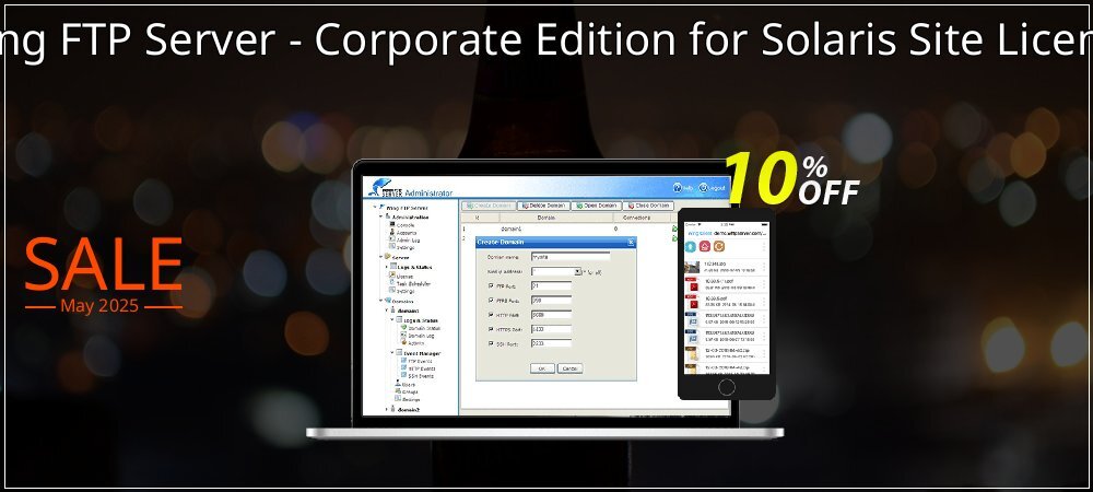 Wing FTP Server - Corporate Edition for Solaris Site License coupon on World Whisky Day offering sales