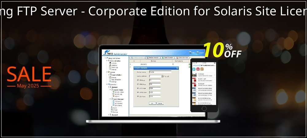 Wing FTP Server - Corporate Edition for Solaris Site License coupon on World Party Day offering discount