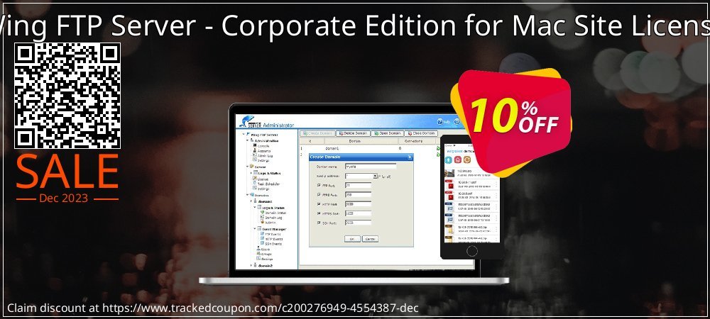 Wing FTP Server - Corporate Edition for Mac Site License coupon on April Fools Day offering discount