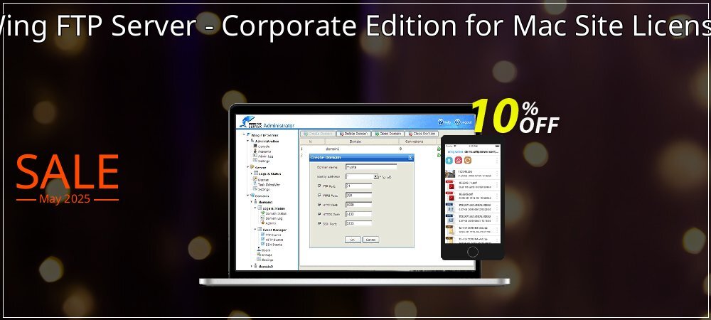 Wing FTP Server - Corporate Edition for Mac Site License coupon on April Fools' Day offering sales