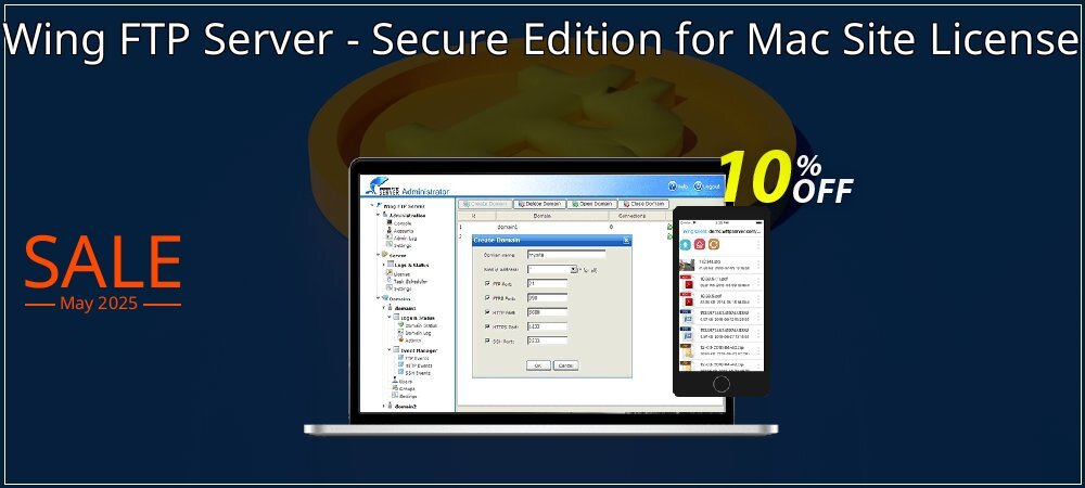 Wing FTP Server - Secure Edition for Mac Site License coupon on Easter Day promotions