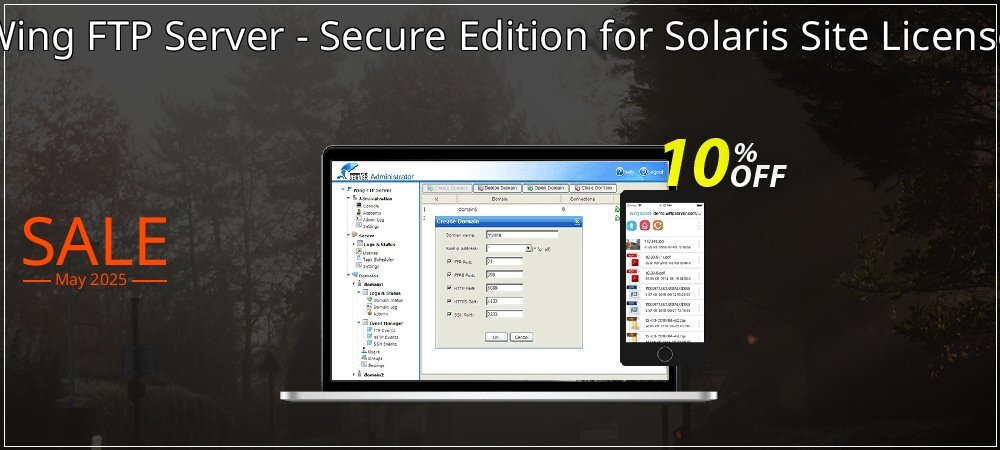Wing FTP Server - Secure Edition for Solaris Site License coupon on National Smile Day deals