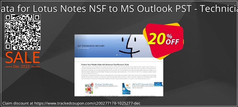 Recover Data for Lotus Notes NSF to MS Outlook PST - Technician License coupon on Working Day discounts