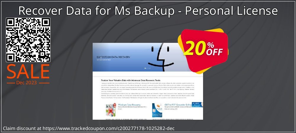 Recover Data for Ms Backup - Personal License coupon on Working Day discount