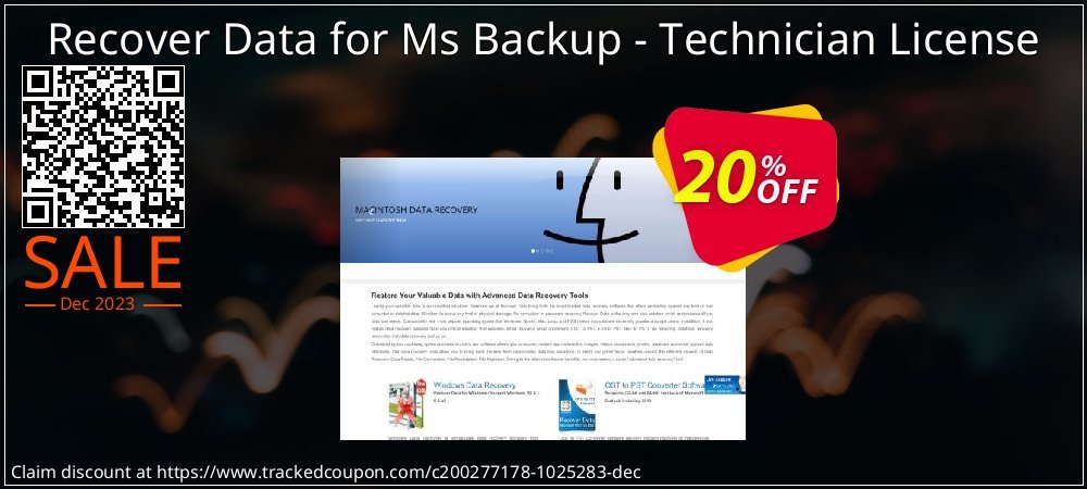 Recover Data for Ms Backup - Technician License coupon on Easter Day discount