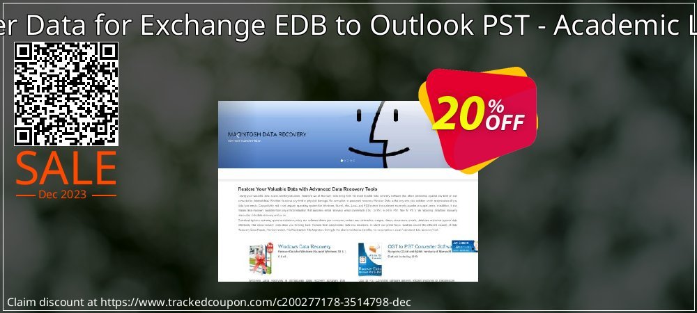 Get 20% OFF Recover Data for Exchange EDB to Outlook PST - Academic License promotions