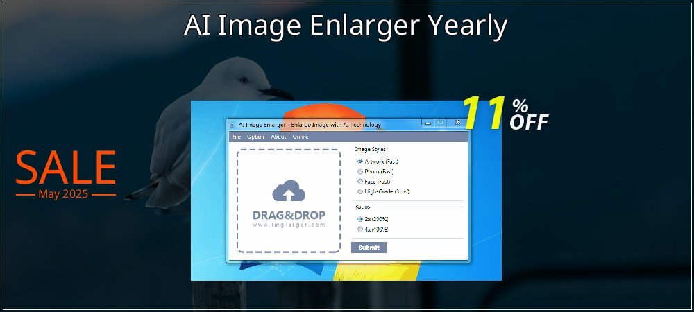 AI Image Enlarger Yearly coupon on National Pizza Party Day offering discount