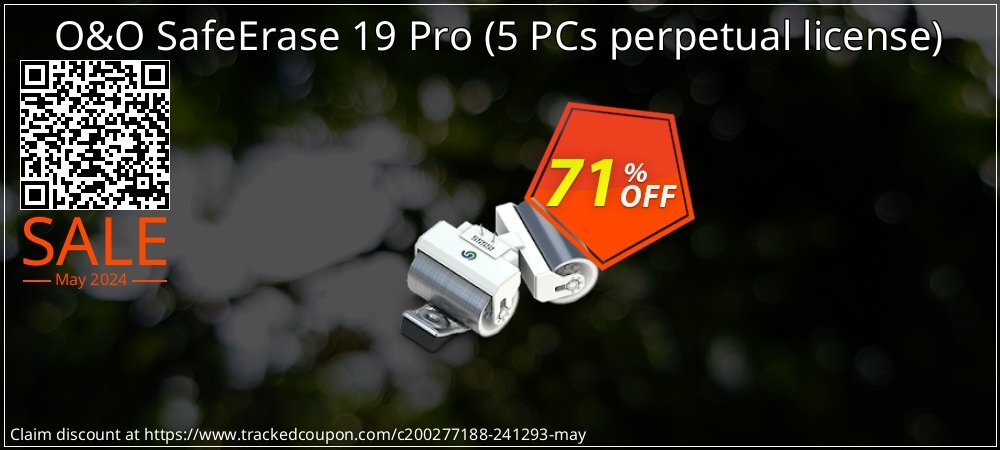 O&O SafeErase 18 Pro - 5 PCs perpetual license  coupon on Virtual Vacation Day discount