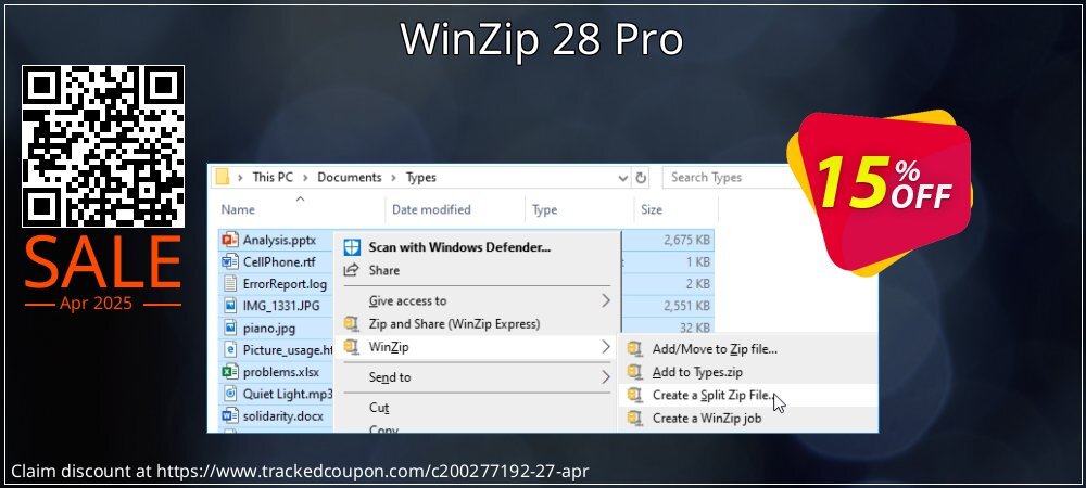 WinZip 28 Pro coupon on April Fools' Day offering sales