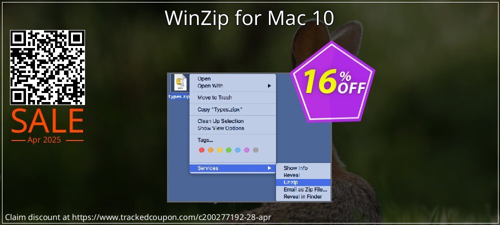 WinZip for Mac 10 coupon on Easter Day super sale