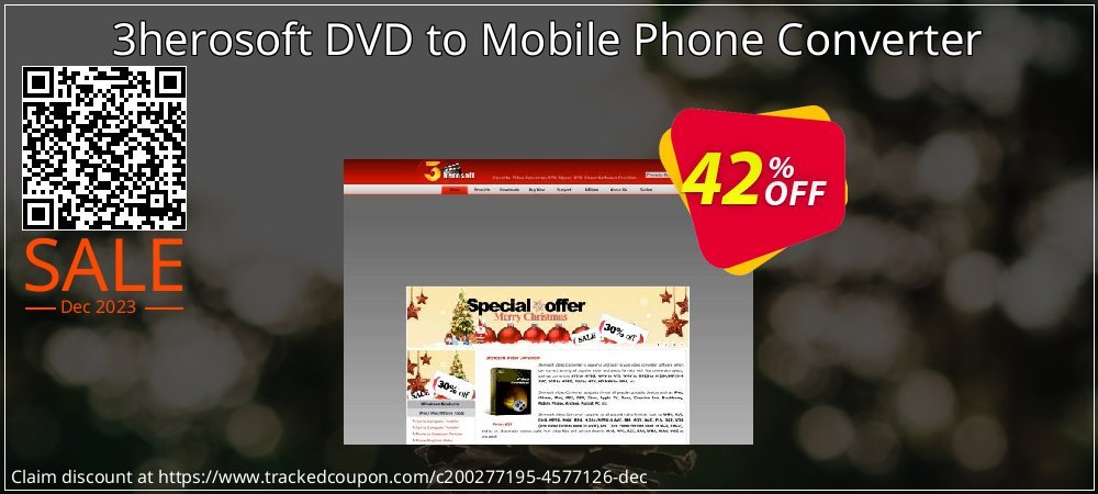 3herosoft DVD to Mobile Phone Converter coupon on World Party Day offering discount