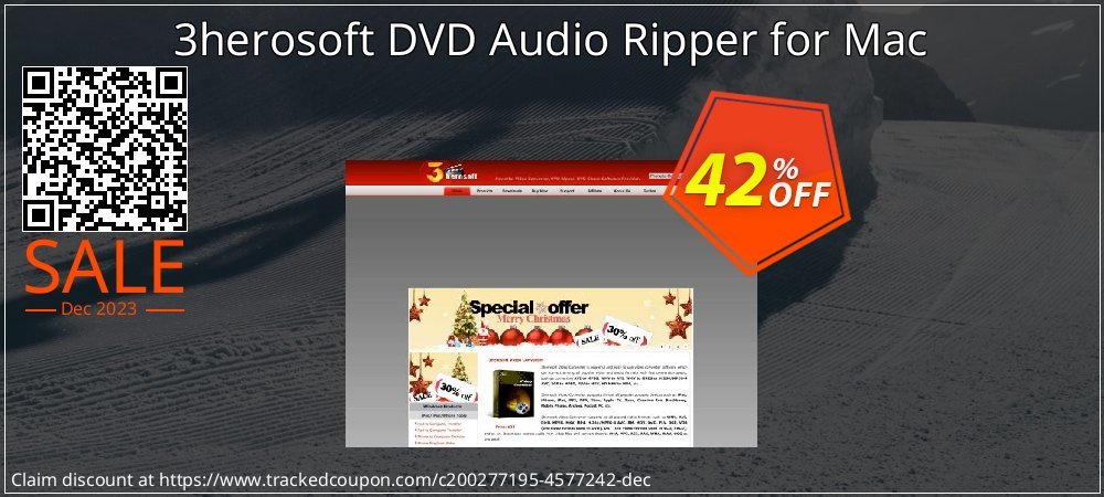 3herosoft DVD Audio Ripper for Mac coupon on Working Day offering discount