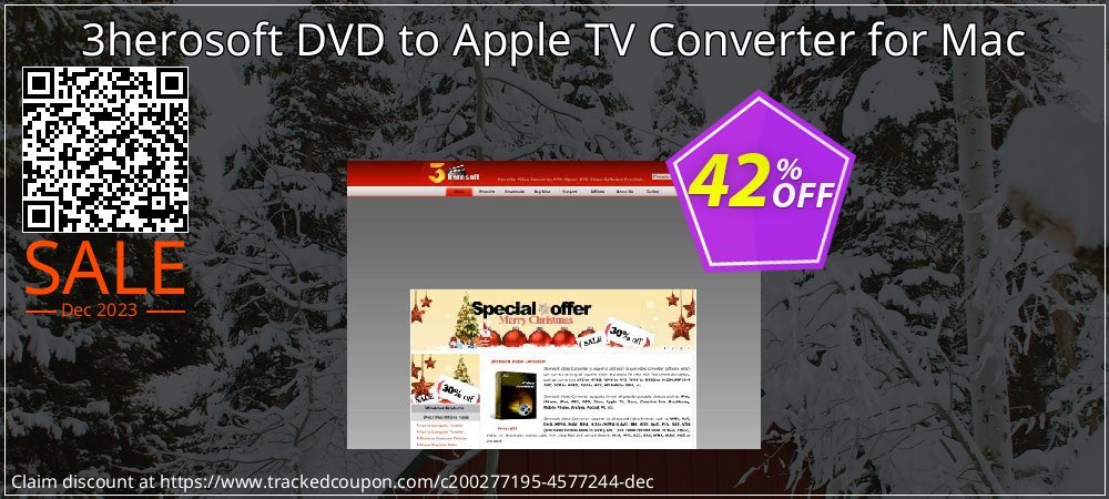 3herosoft DVD to Apple TV Converter for Mac coupon on National Smile Day super sale