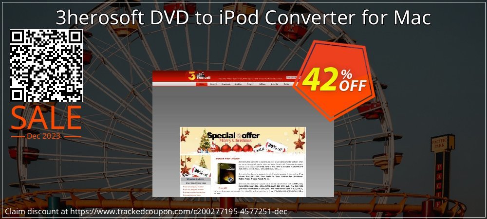 3herosoft DVD to iPod Converter for Mac coupon on World Party Day discount