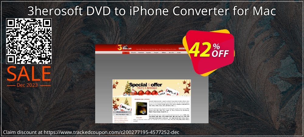3herosoft DVD to iPhone Converter for Mac coupon on Working Day offering sales