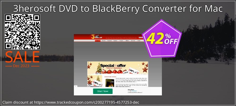 3herosoft DVD to BlackBerry Converter for Mac coupon on Easter Day offering sales