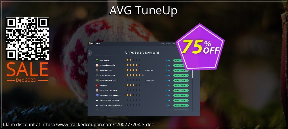 AVG TuneUp coupon on New Year's eve deals