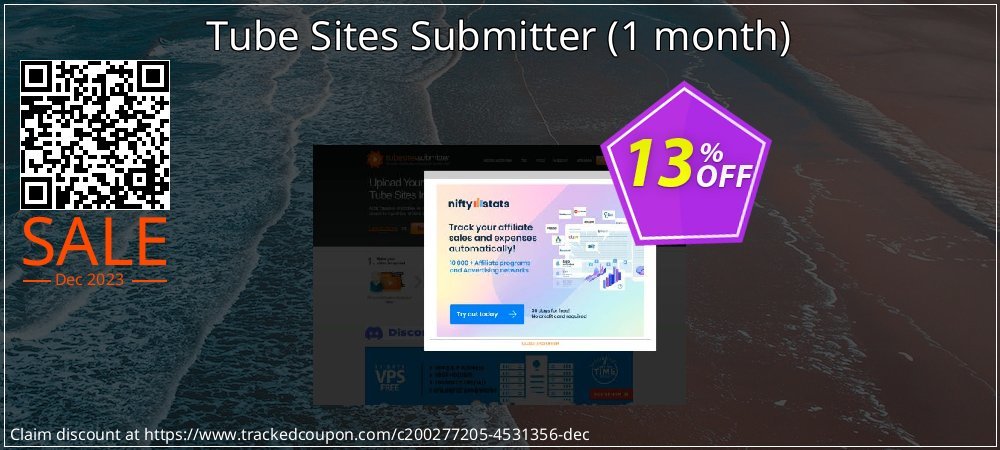 Tube Sites Submitter - 1 month  coupon on World Party Day sales