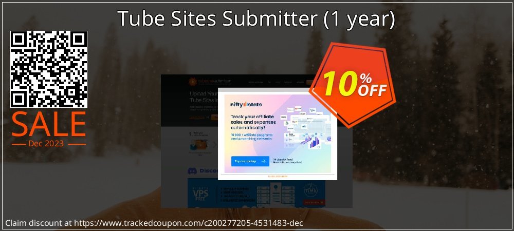 Tube Sites Submitter - 1 year  coupon on National Pizza Party Day offer