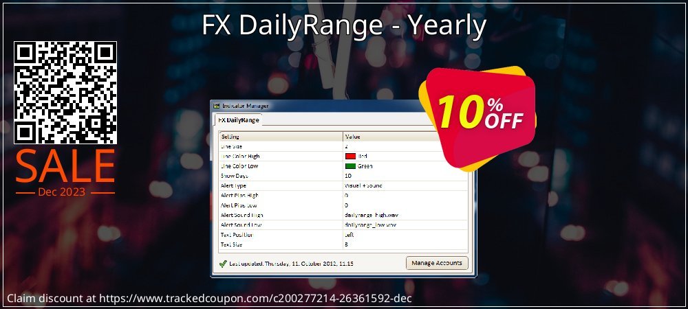 FX DailyRange - Yearly coupon on Working Day promotions