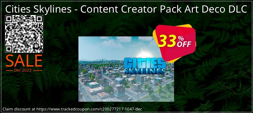 Cities Skylines - Content Creator Pack Art Deco DLC coupon on April Fools Day offering sales