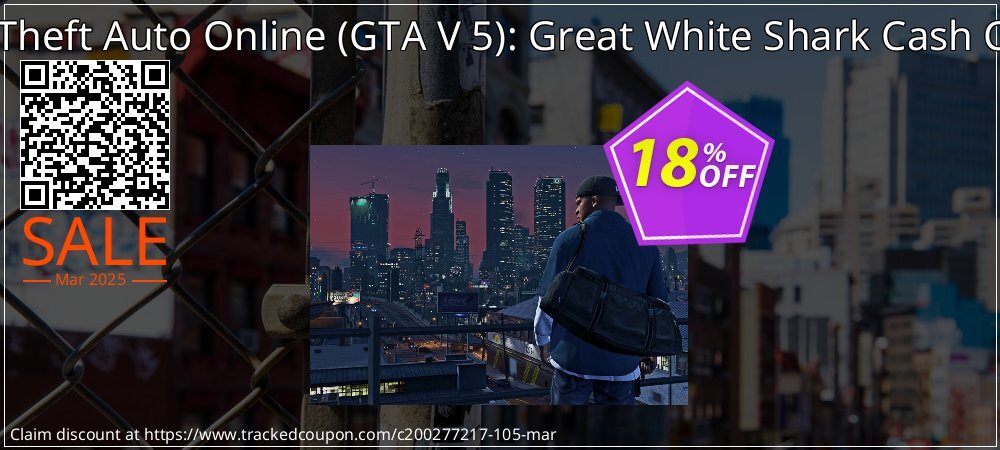 Grand Theft Auto Online - GTA V 5 : Great White Shark Cash Card PC coupon on National Walking Day sales