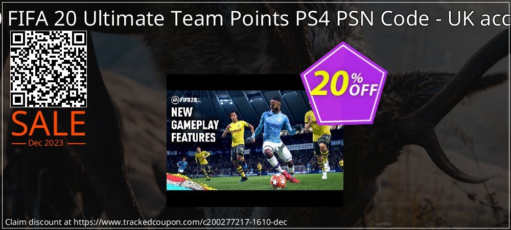 1050 FIFA 20 Ultimate Team Points PS4 PSN Code - UK account coupon on World Backup Day deals